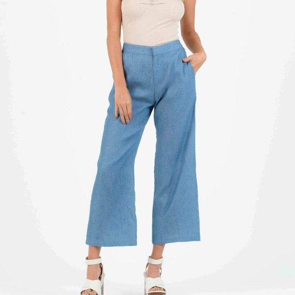 lucca Pants - NWT lucca high waisted culottes denim large